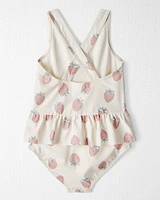 Toddler Recycled Strawberry-Print Swimsuit