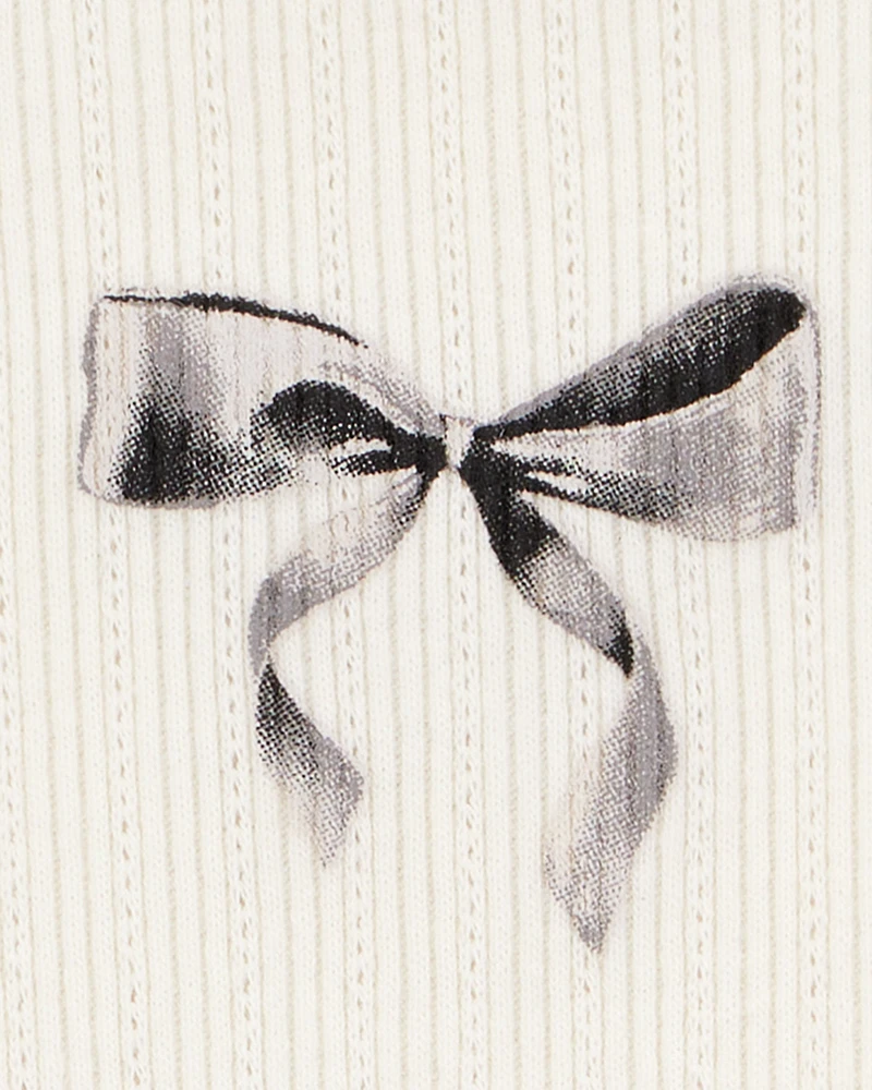 Kid Bow Pointelle Baby Tee
