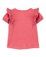 Baby Girl 3-Piece Gauze Button-Front Outfit Set- Red