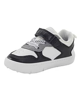 Baby Every Step® First Walker  Faux Leather Fashion Sneakers - White/Black