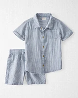 Kid 2-Piece Organic Cotton Striped Set