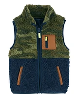 Toddler Camo Zip-Up Sherpa Vest