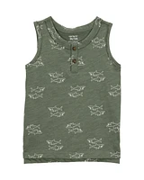 Toddler Shark Sleeveless Slub Jersey Tank