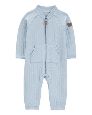 Baby Zip-Up Doubleknit Jumpsuit