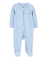 Baby Dog Pocket 2-Way Zip Ribbed Sleeper pyjamas