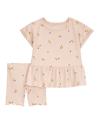 Toddler 2-Piece Floral Print Short Set