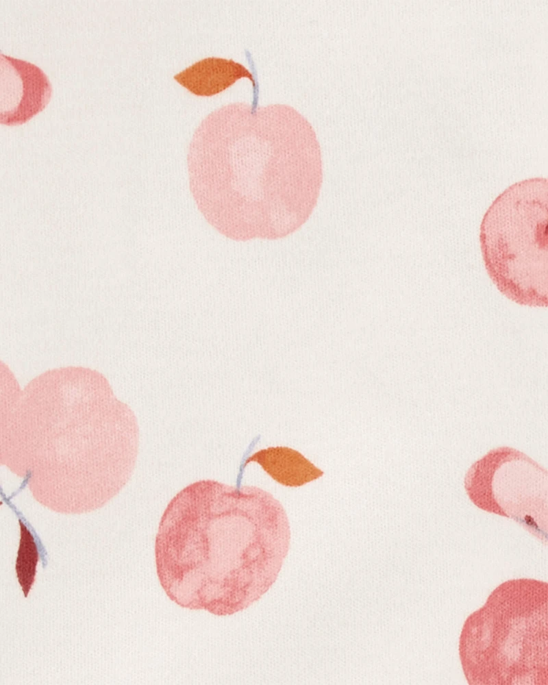 Apple Print 2-Way Zip Cotton Sleeper