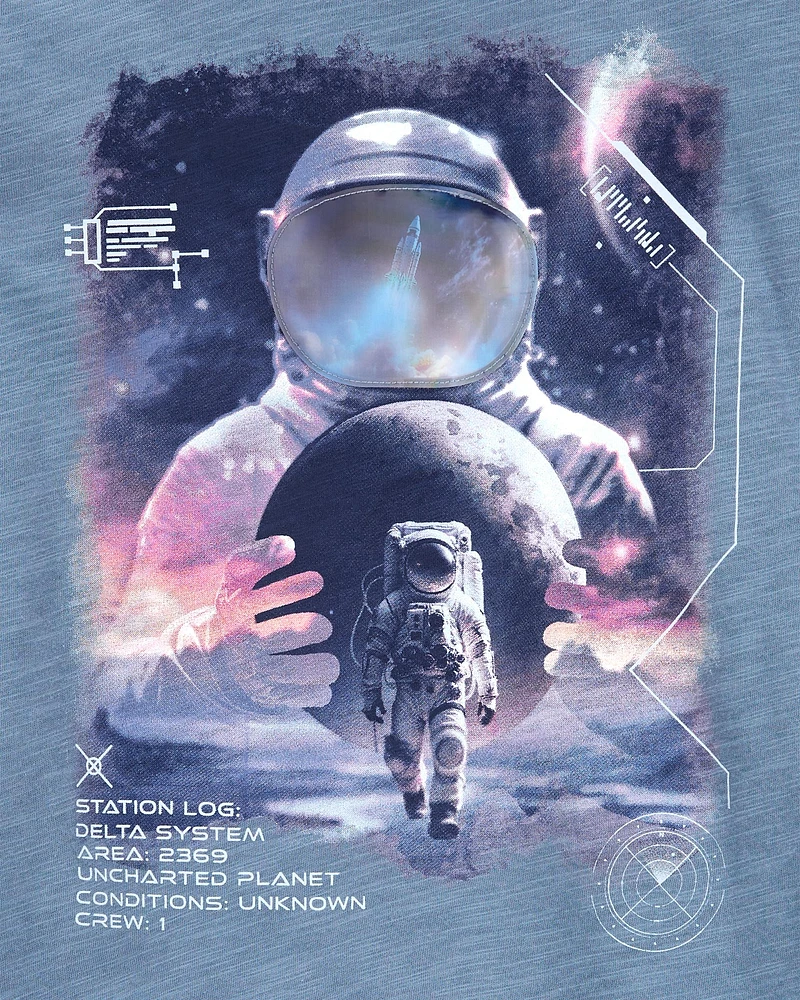 Astronaut Cotton Blend Long-Sleeve Tee - Blue