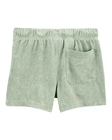 Toddler Solid Cotton Blend Shorts - Green