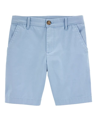 Kid Stretch Chino Shorts - Blue