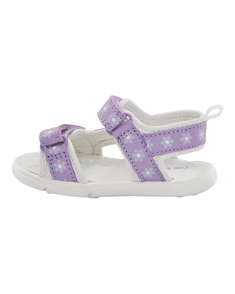 Baby Every Step® First Walker Floral Sandals - Purple/White
