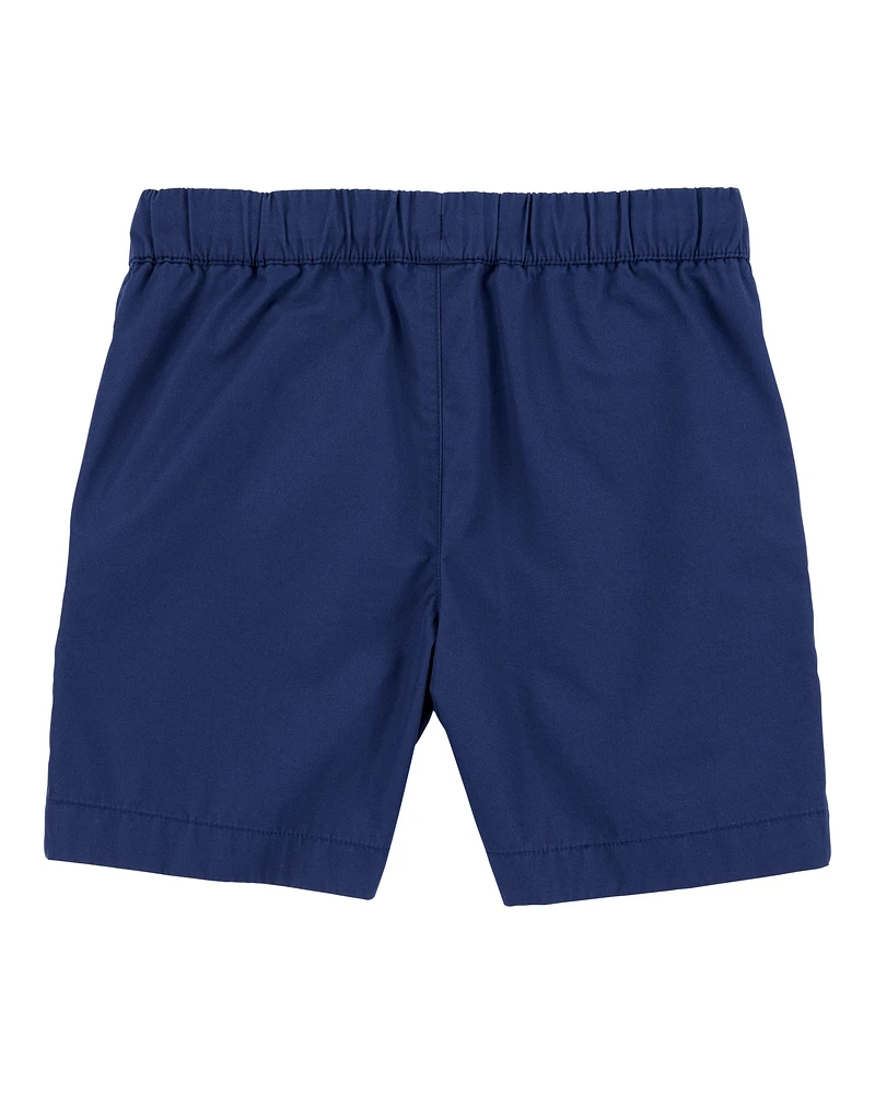 Boys Pull-On Poplin Shorts - Navy