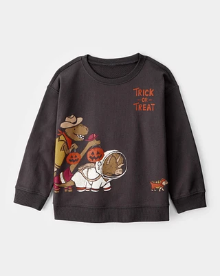 Toddler Halloween Trick or Treat Dinosaur Pullover
