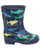 Toddler Shark Print Rain Boots