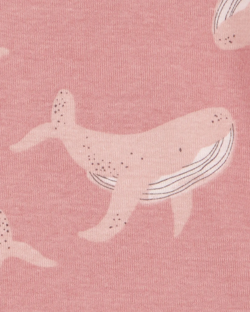 Baby Whale Print Snug Fit Cotton 4-Piece Pyjamas