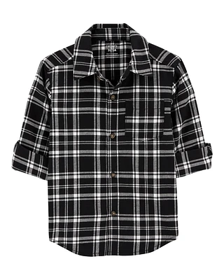 Baby Plaid Twill Button-Down Shirt