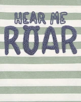 Toddler Hear Me Roar Striped Graphic Tee