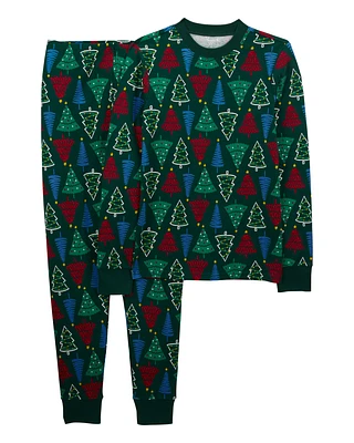 Adult 2-Piece Christmas Tree 100% Snug Fit Cotton Pyjamas