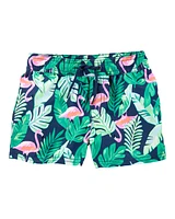 Baby 2-Piece Tropical Flamingo Rashguard & Swim Trunk Set