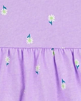 Baby Floral Bodysuit Dress - Purple