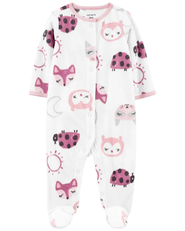 Multi 1-Piece Butterfly Fleece Footless Pyjamas