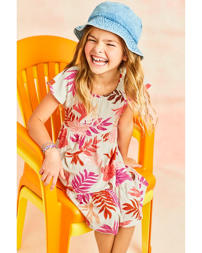 Kid Floral Crinkle Jersey Dress