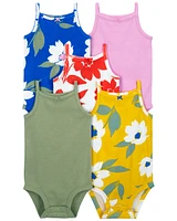 5-Pack Floral Tank Bodysuits