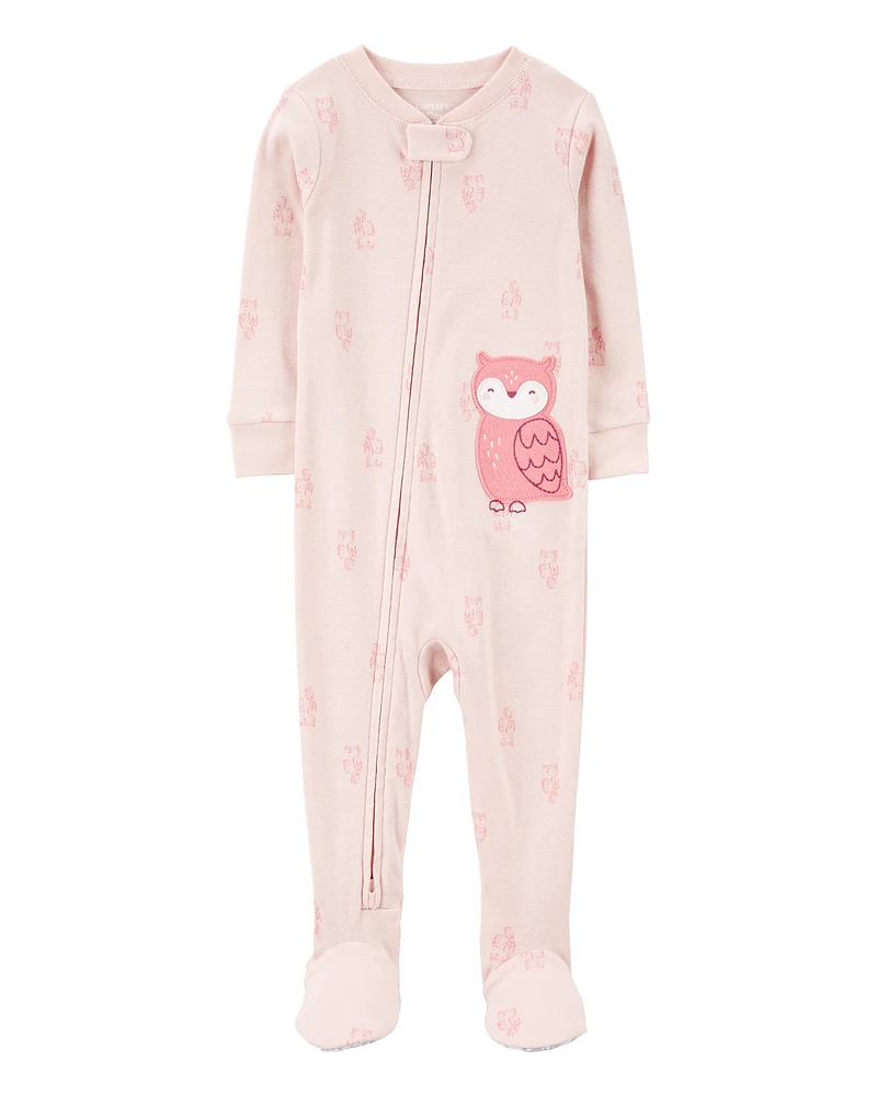 Baby 1-Piece Owl Print 100% Snug Fit Cotton Footie Pyjamas