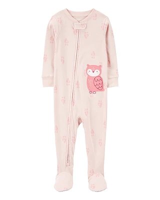 Baby 1-Piece Owl Print 100% Snug Fit Cotton Footie Pyjamas