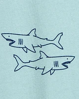 Baby Shark Print Cotton Romper
