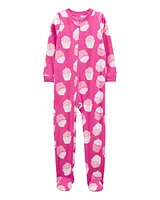 Kid 1-Piece Cupcake Fleece Footie Pyjamas