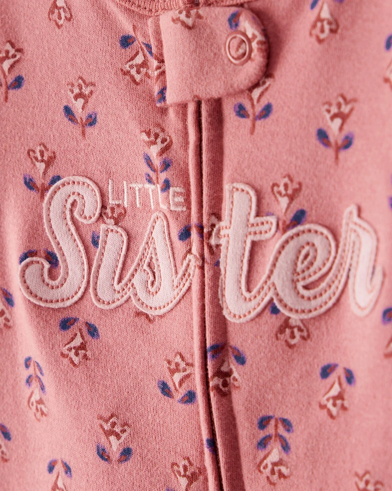 Baby Little Sister 2-Way Zip Cotton Sleeper