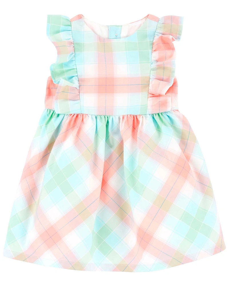 Plaid Flutter Dress