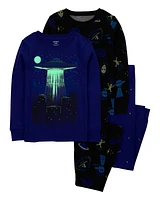 Kid 4-Piece Space Alien 100% Snug Fit Cotton Pyjamas