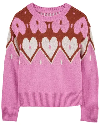 Heart Mohair-Like Sweater