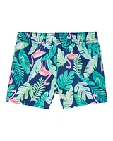 Toddler Tropical Print Swim Trunks