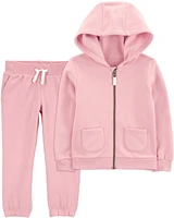 Toddler 2-Piece Zip-Up Fleece Hoodie & Joggers Set