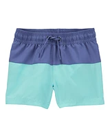 Toddler Colourblock Swim Trunks - Green/Blue