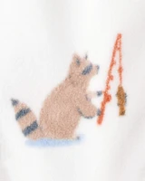 Toddler 1-Piece Woodland Creatures Fleece Footie Pyjamas