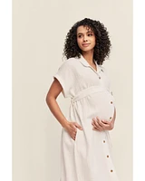 Adult Women's Maternity Midi Shirt Dress