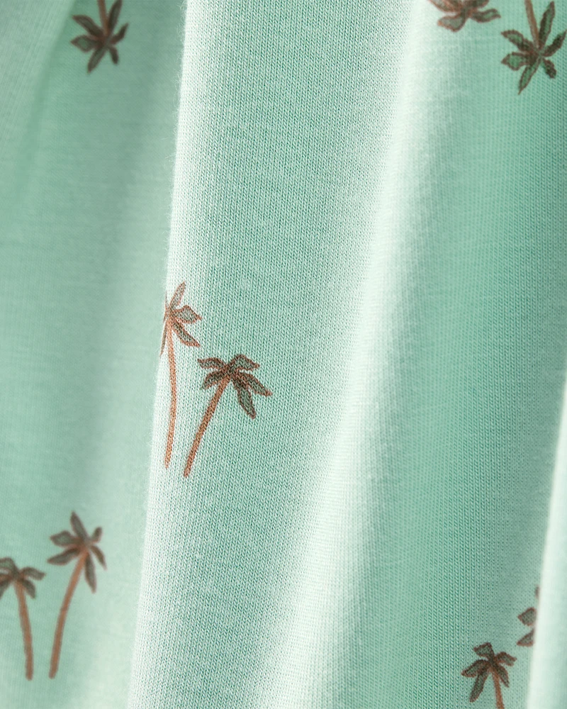 Toddler Palm Tree Print PurelySoft 2-Piece Pyjamas - Mint