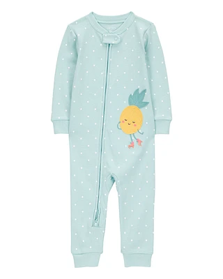 Toddler 1-Piece Pineapple 100% Snug Fit Cotton Footless Pyjamas