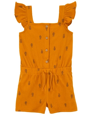 Toddler Flutter Pineapple Crinkle Jersey Romper