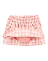 Baby 2-Piece Gingham Skort Outfit Set - Pink