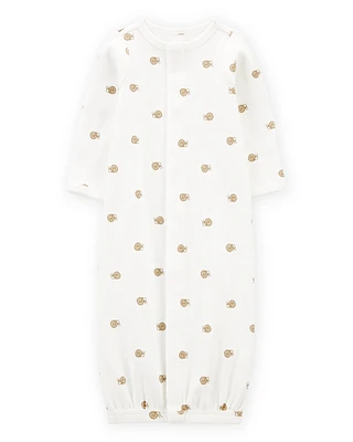Baby Preemie Snail Cotton Sleeper Gown