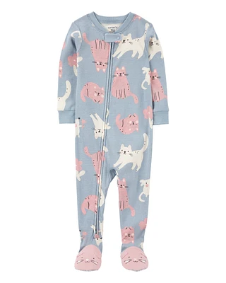 Baby 1-Piece Cat 100% Snug Fit Cotton Footie Pajamas