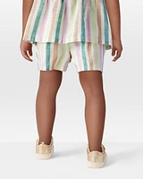 Toddler Striped Pull-On Linen Shorts
