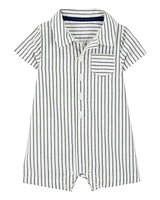 Baby Striped Polo Romper