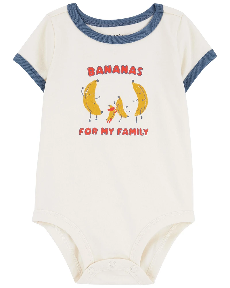 Bananas For My Family Cotton Bodysuit