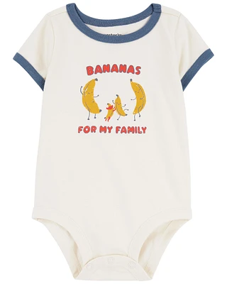 Bananas For My Family Cotton Bodysuit